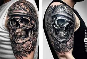 full sleeve mechanical no skeleton tattoo idea
