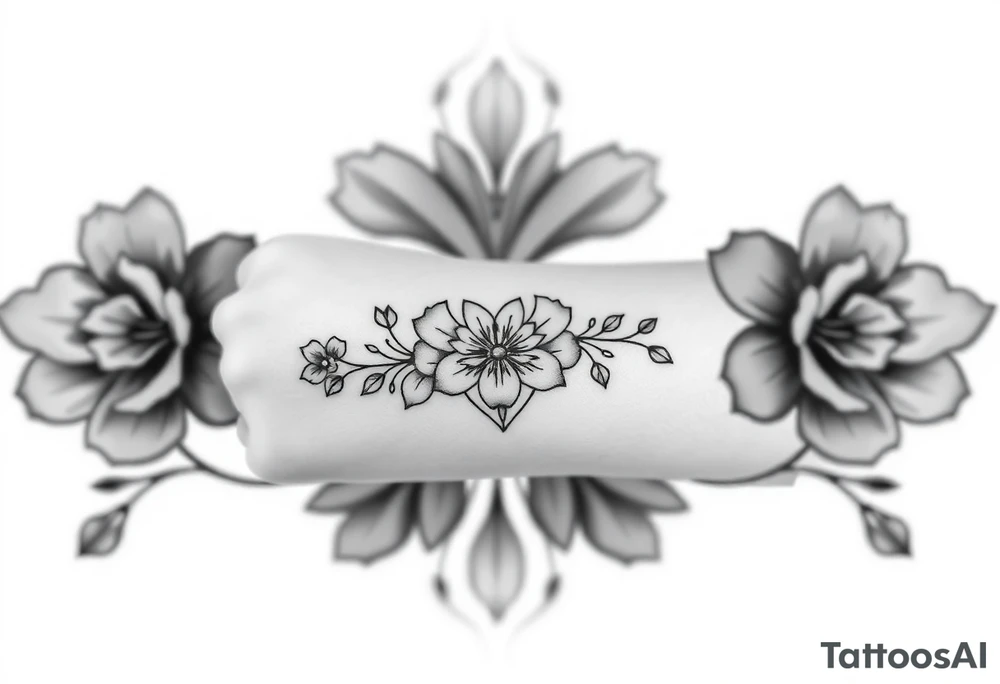 Unique flower heart art tattoo idea