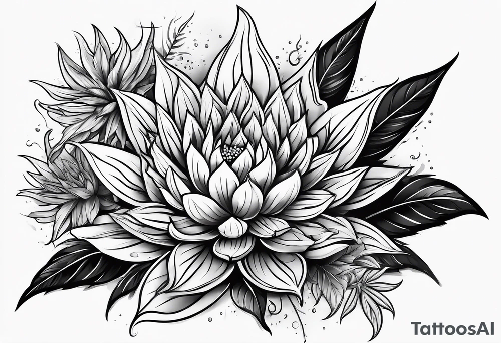 Marijuana flowering tattoo idea