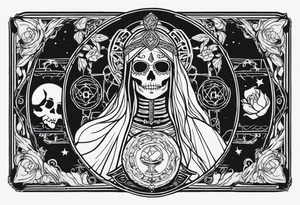 High priestess as a skeleton tarot card tattoo idea