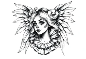 Payasa Clown Girl Angel Wings tattoo idea