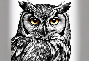 A sad owl tattoo idea