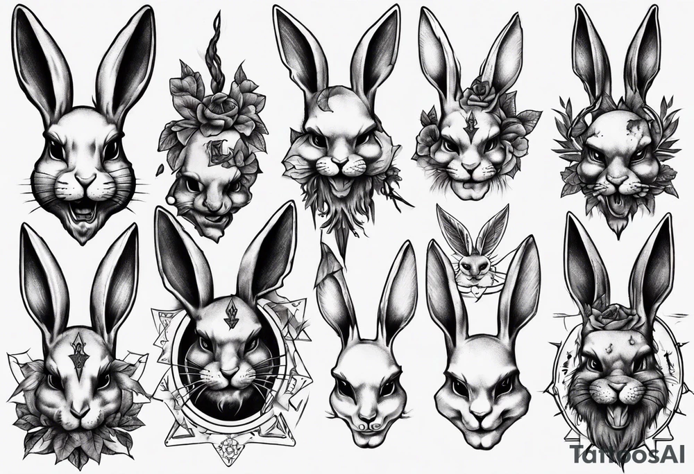 satanic bunny tattoo idea