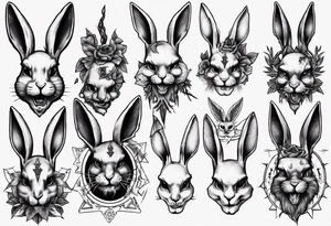 satanic bunny tattoo idea