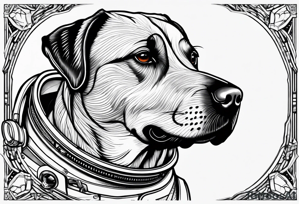 dog in space tattoo idea
