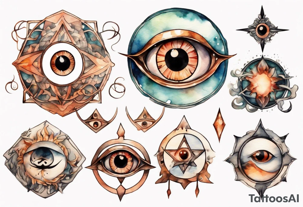 a copper eye-symbol tattoo idea