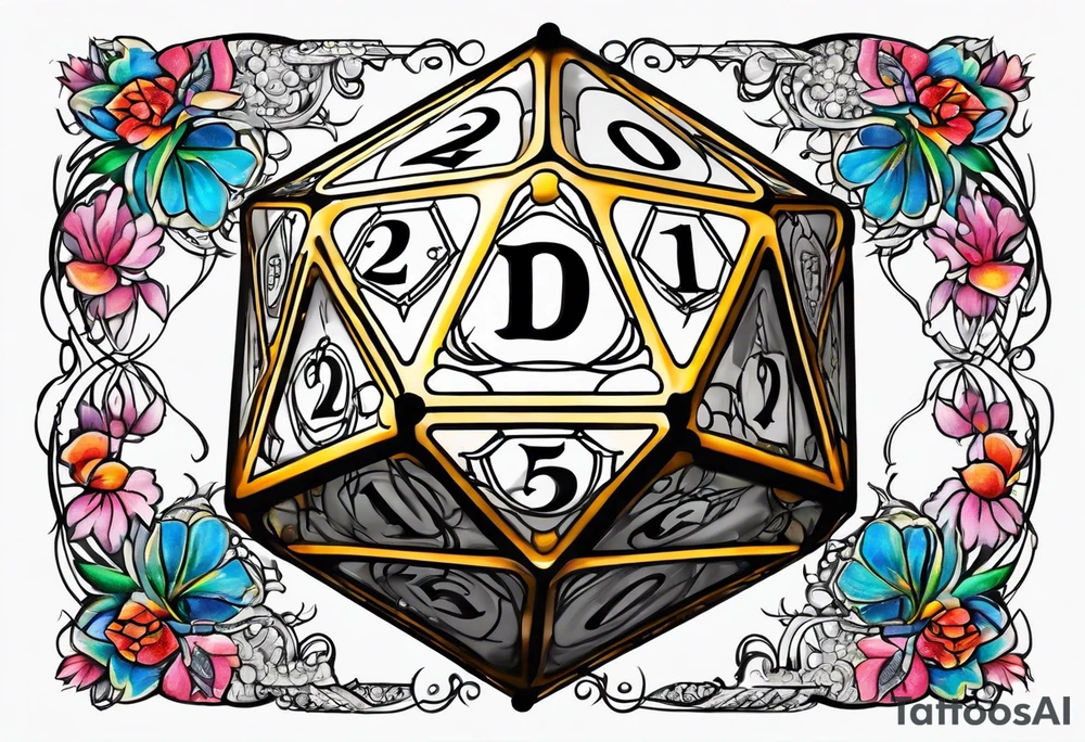 a twenty sided die tattoo idea