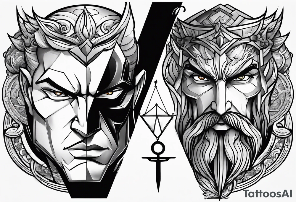 Lawyer good and evil tattoo idea