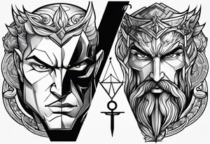 Lawyer good and evil tattoo idea