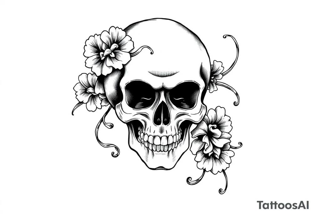 Beauty, Gothic, skull tattoo idea