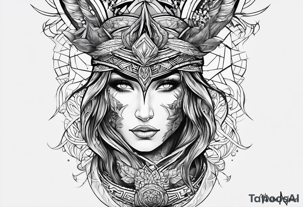 From left shoulder to forearm sleeve tattoo. Fine line geometric, concept design tattoo, ocean thunder fire nature, viking tattoo idea