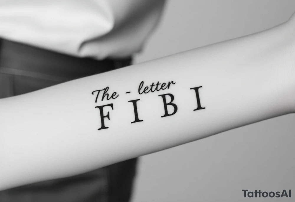 The letter F I B I tattoo idea