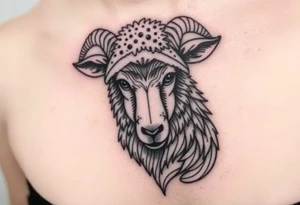 Sheep worn as a costume for a wolf tattoo idea