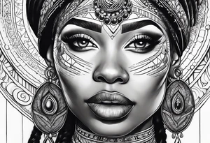 Powerful, black women, astrology, spiritual tattoo idea