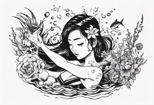 “You’re diving in my pool” romantic , music style tattoo idea