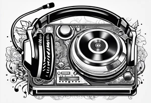 Dj controller and headphones tattoo idea
