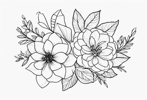 fine line, small flowers, tribal tattoo idea