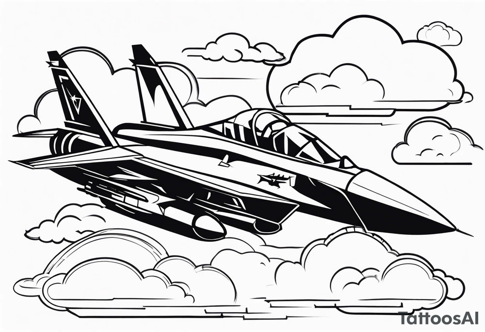Fighter jet in the clouds with the date 09-07-2023 tattoo idea Fighter jet in the clouds with the date 09-07-2023 tattoo idea