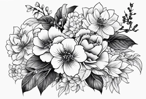 all traditional Japanese flowers tattoo idea