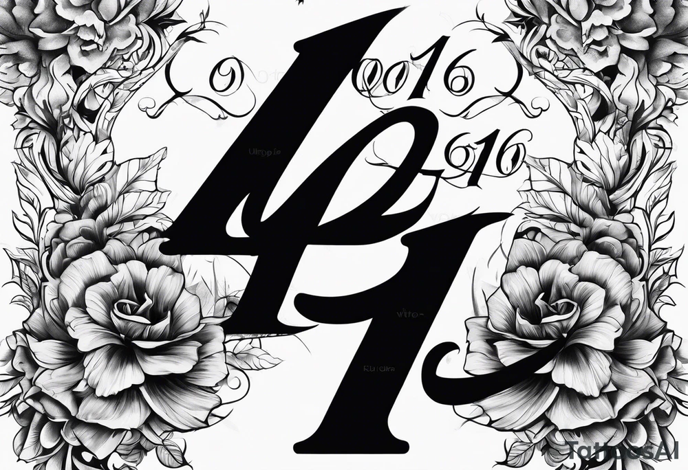 Number 14 in a fierce font tattoo idea