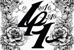 Number 14 in a fierce font tattoo idea