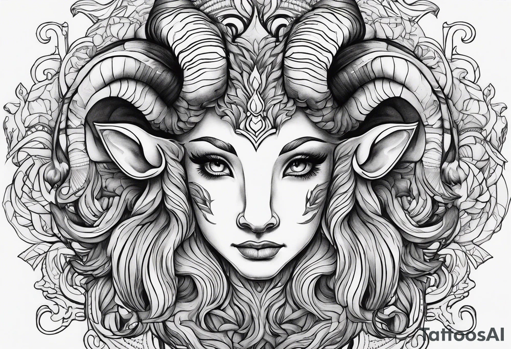 Aries fire trippy tattoo idea