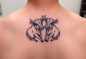 2 mini cows twisted together showing eternity love tattoo idea