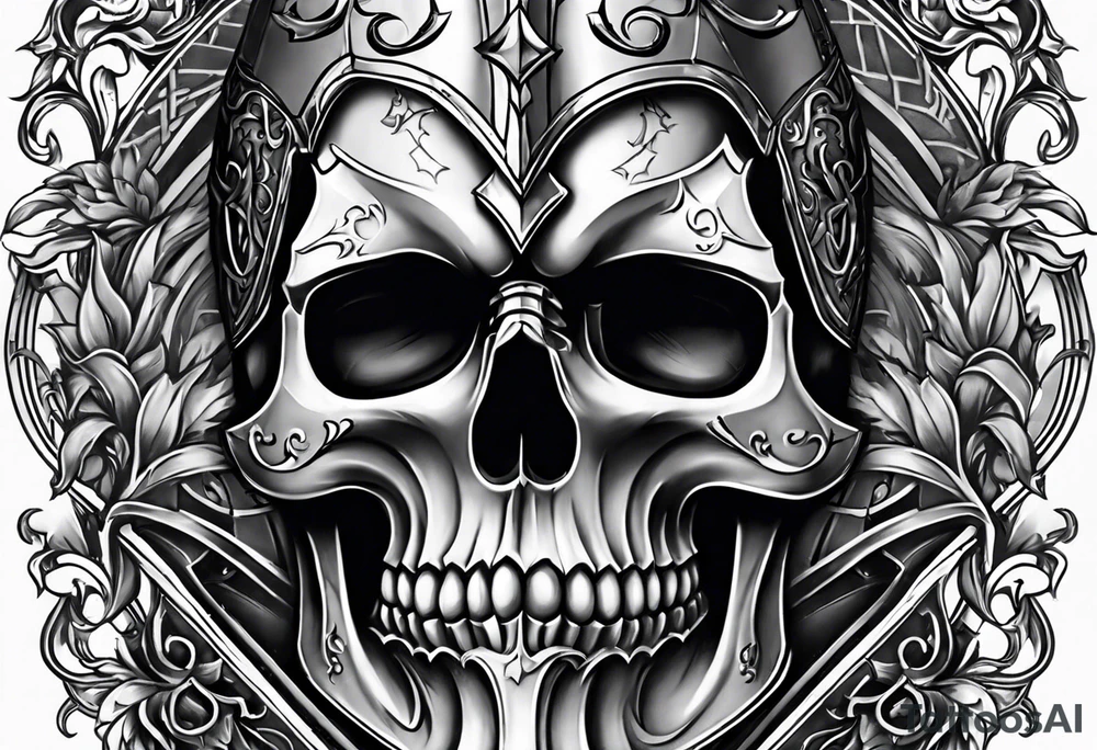 knight skull tattoo idea