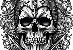knight skull tattoo idea