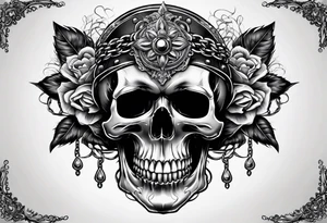 skull with chains tattoo idea