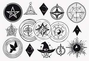 witch symbols tattoo idea