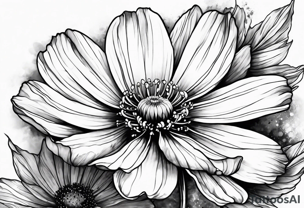 cosmos flower tattoo idea