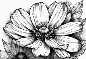 cosmos flower tattoo idea