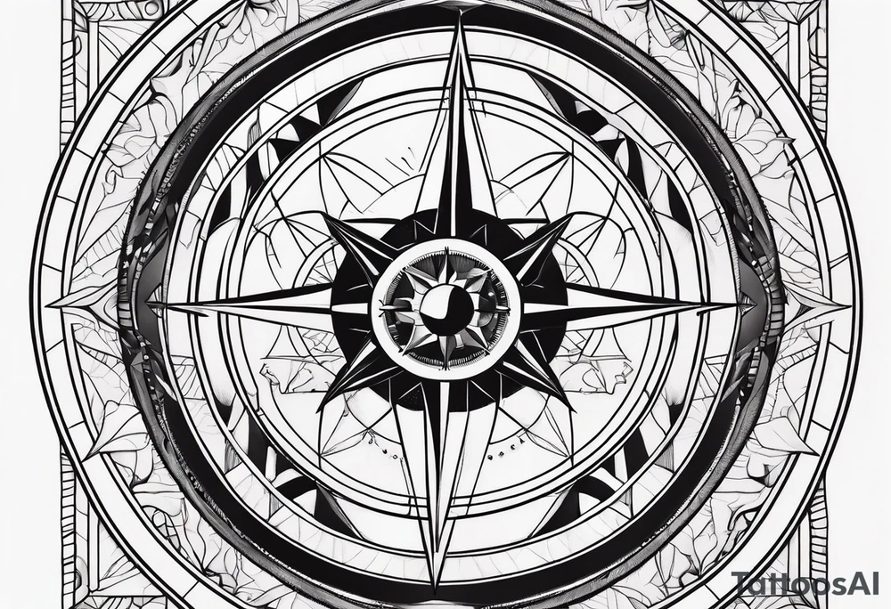 Ubuntu and compass integrated together tattoo idea