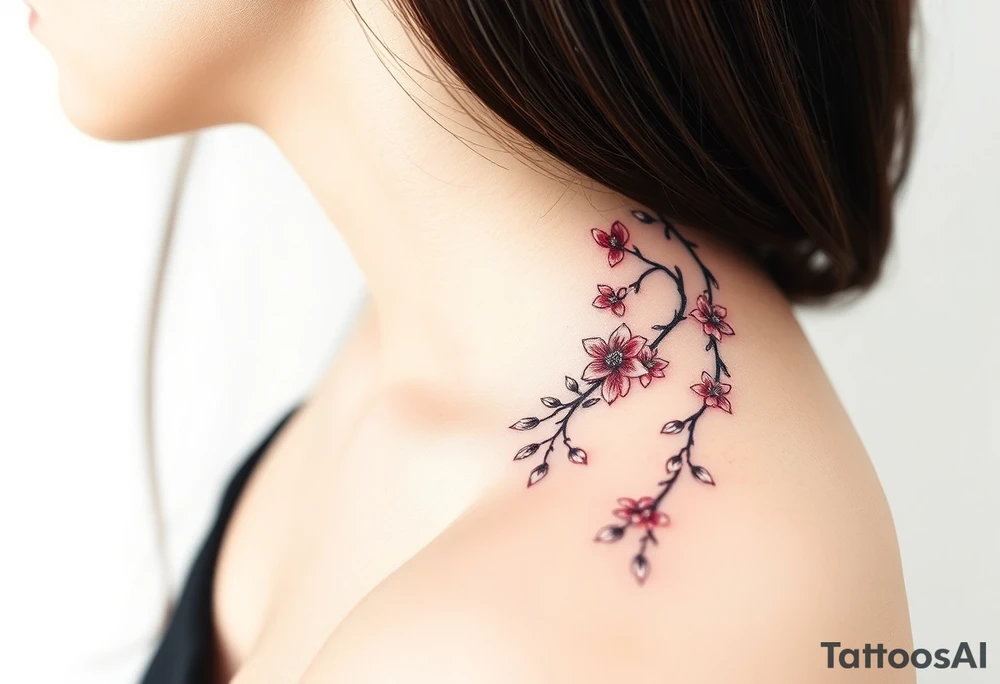 Cherry blossom vining tattoo idea