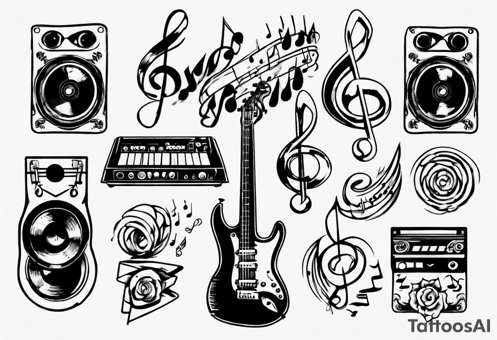 music sound tattoo idea