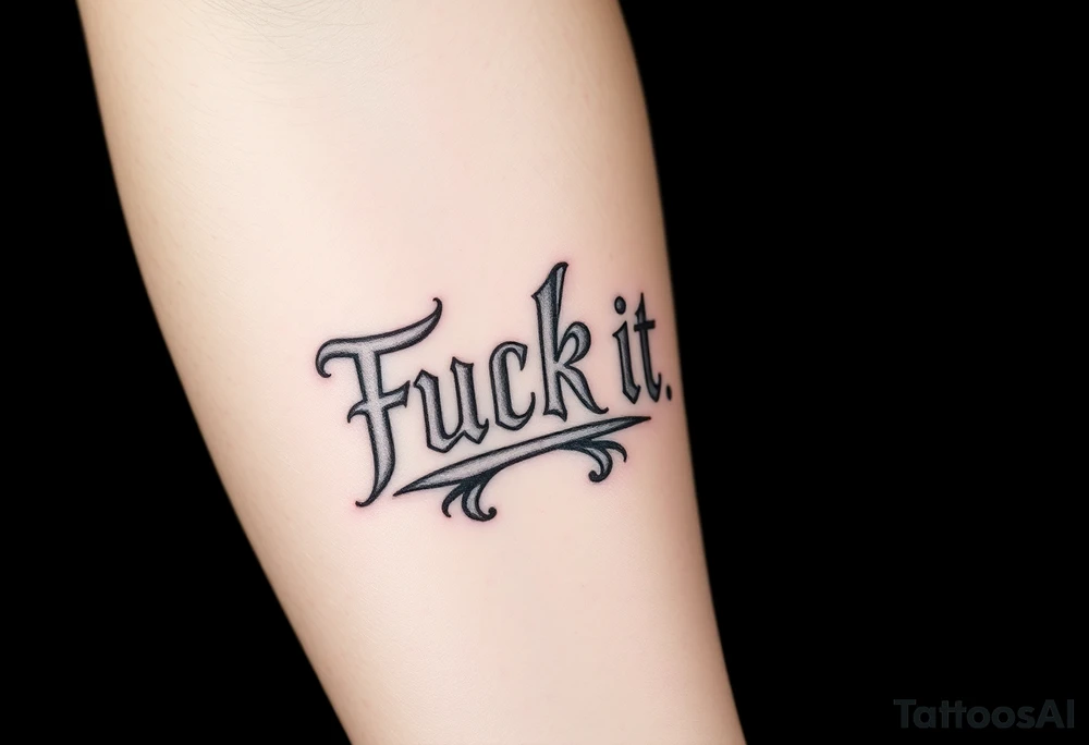 Fuck it tattoo idea
