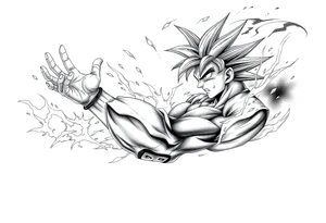 legendary dragonball z scene with energy aura and power effects tattoo idea