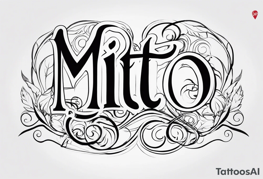 The name “Mito”, small, with veins tattoo idea
