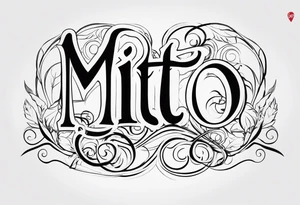 The name “Mito”, small, with veins tattoo idea