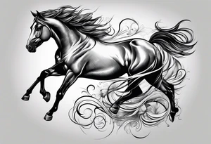 Line tattoo of a horse tattoo idea