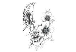 feminine flower sleeve tattoo idea