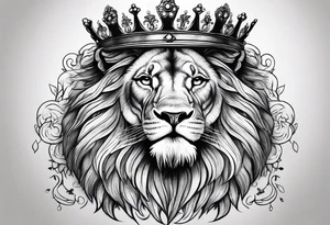 Majestic Lion with Crown tattoo idea