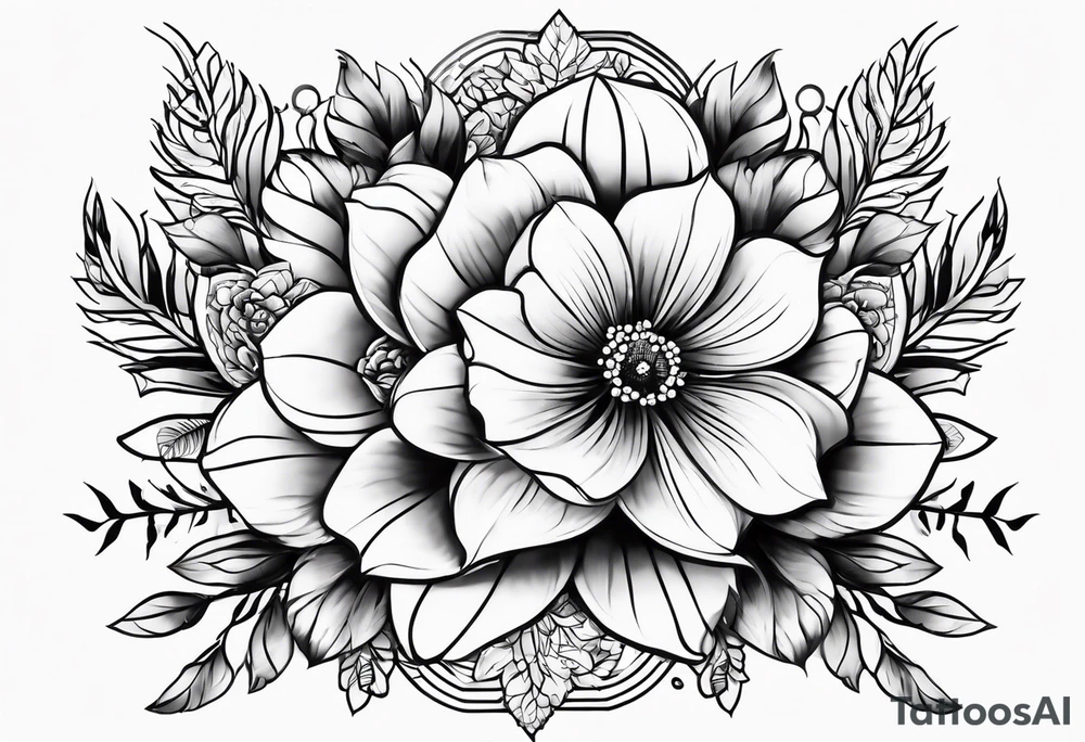 Épaule fleurs tattoo idea