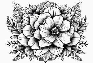 Épaule fleurs tattoo idea