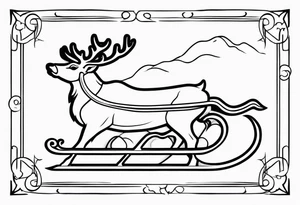 Santa Sleigh and Reindeer tattoo idea