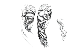 A beach/ocean theme to include something for my wife and child. tattoo idea