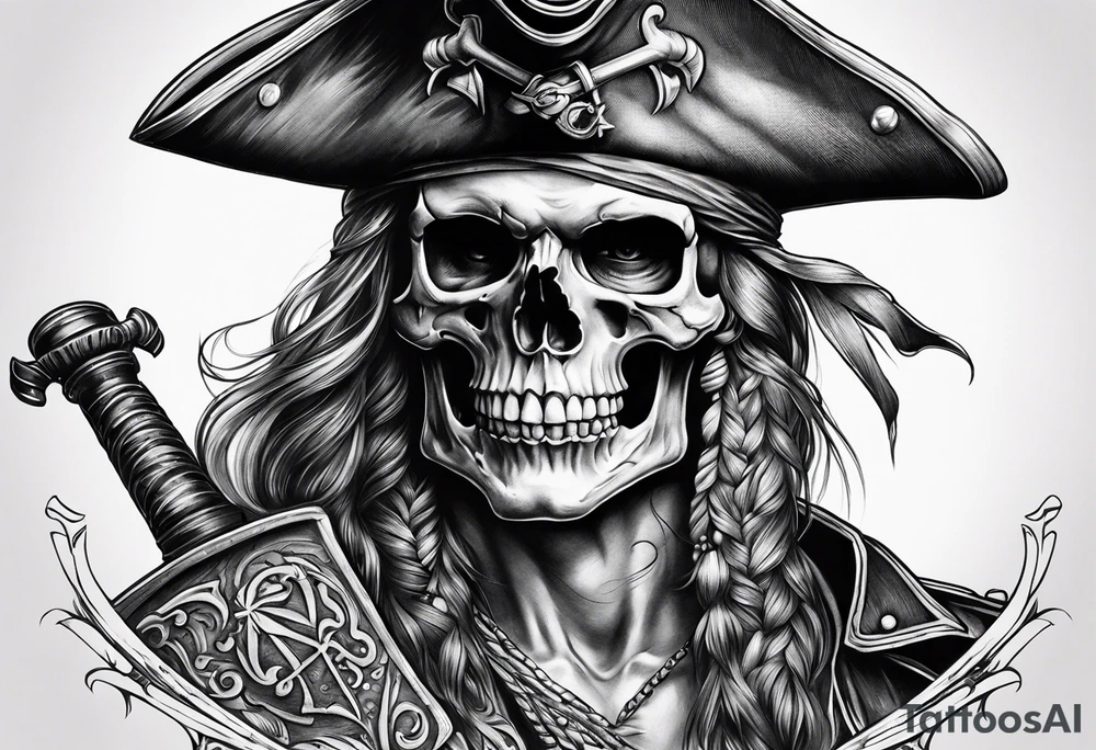 A skeleton pirate tattoo idea
