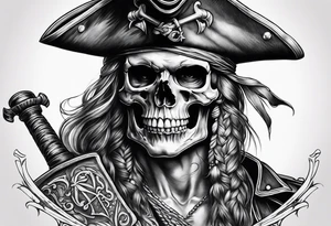A skeleton pirate tattoo idea
