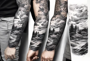 Water, nature, sleeve tattoo tattoo idea